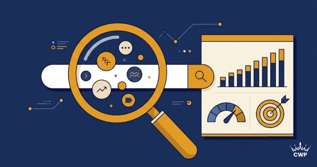 Keyword research dashboard showing search volume, difficulty and intent