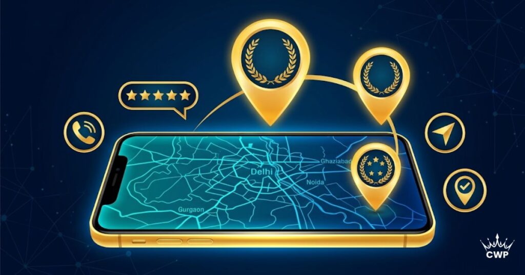 Local SEO Delhi NCR - Google Map 3-pack showing top local business rankings