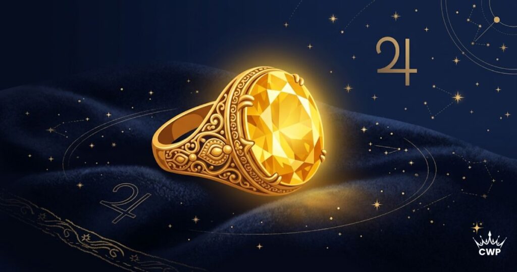 Yellow Sapphire Pukhraj gemstone in gold ring for Jupiter astrological benefits